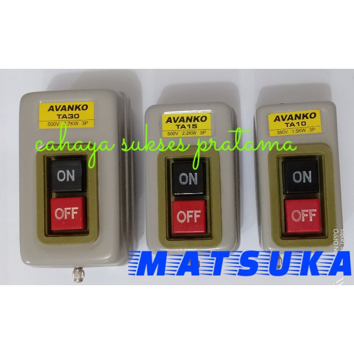 Push Button On-Off Avanko 10/15/30A