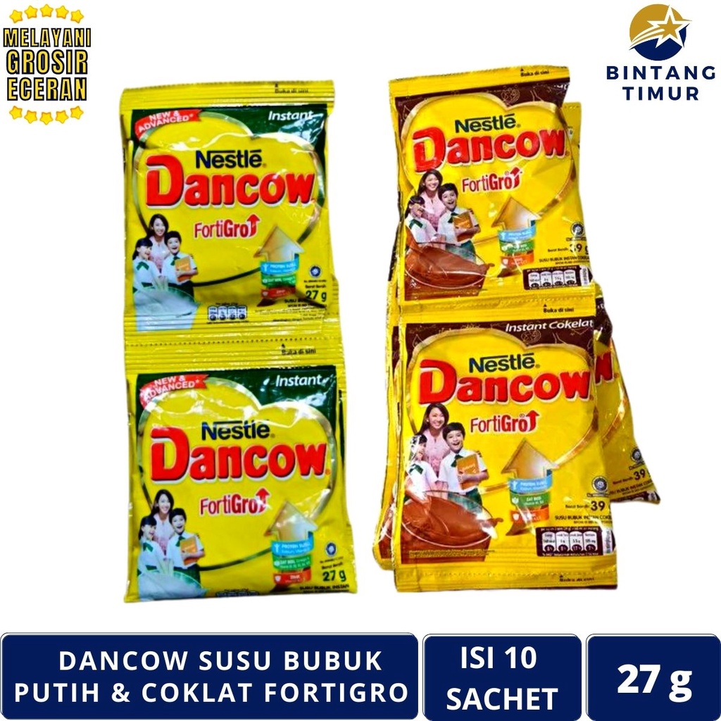 

DANCOW Susu Bubuk All Variant Putih, Cokelat Coklat Isi 10 - 1 Renceng