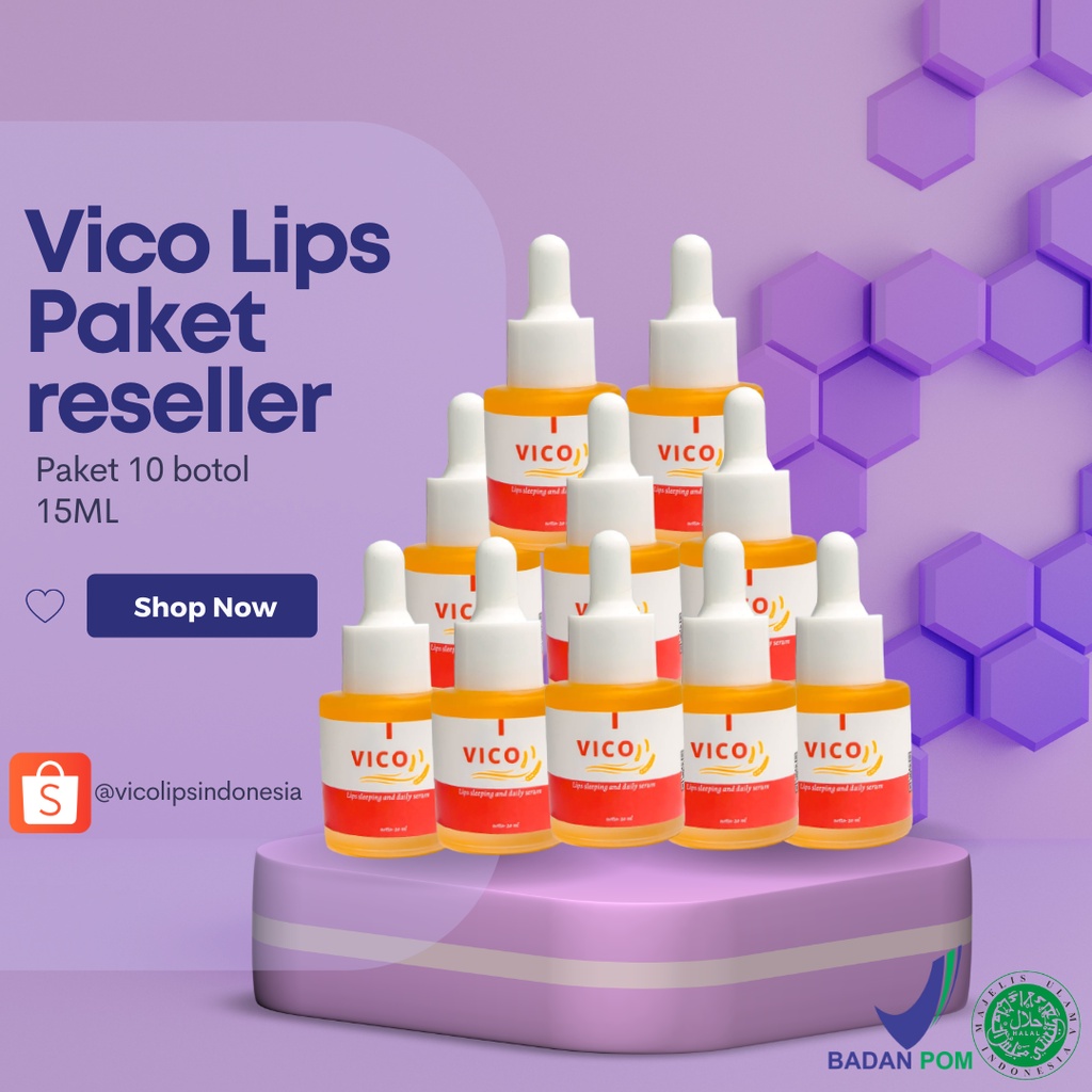 (PAKET RESELLER) Vico Lip Serum Original | Serum Bibir