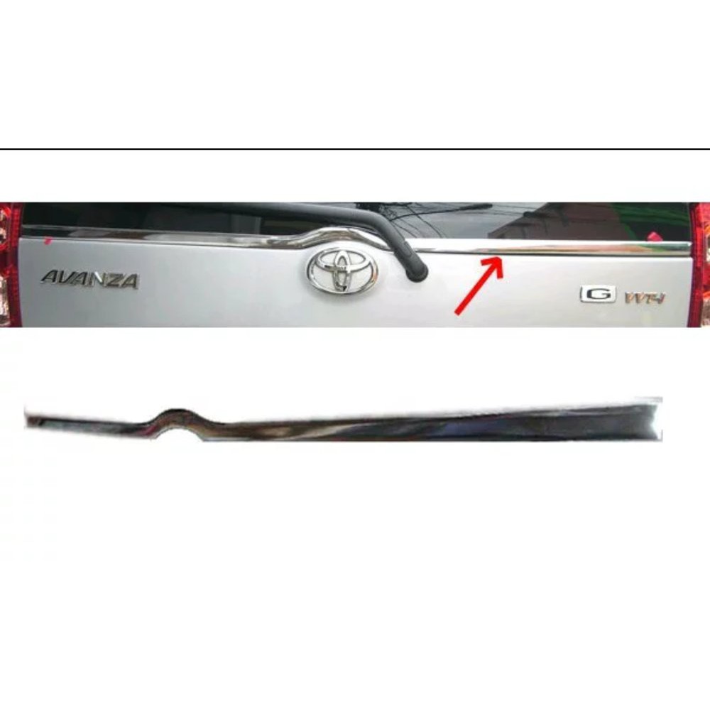 lis list kaca BAGASI PINTU belakang TOYOTA avanza / DAIHATSU xenia lama 2004 - 2011 CHROME CROME
