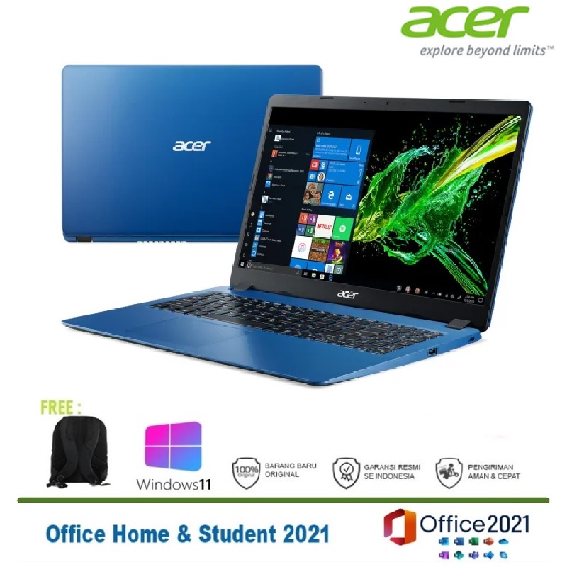 Acer Aspire 3 Slim A314-35-C5LG [N5100/4GB/256GB SSD/14″HD/INTEL UHD/Win 11+OHS 2021] - Electric Blu