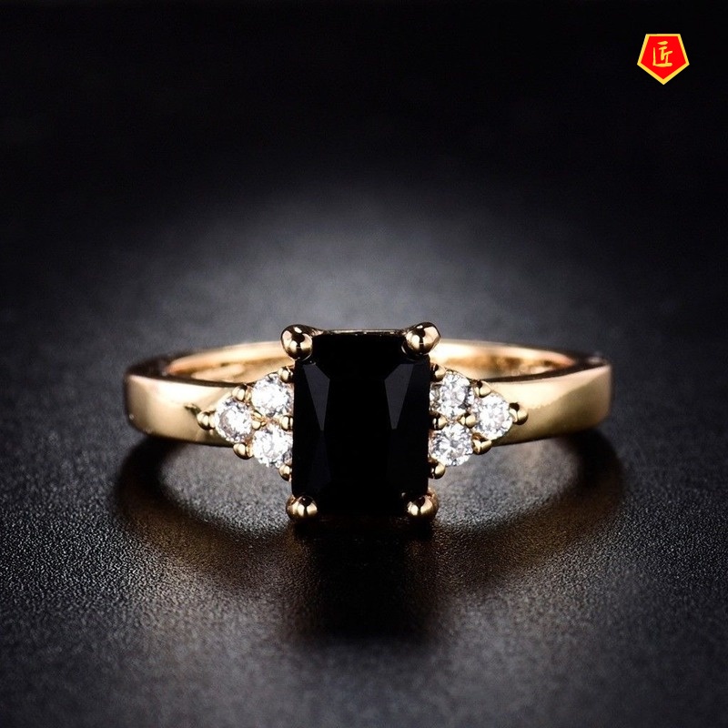 [Ready Stock]Women's Square Diamond Ring Simple All-Match