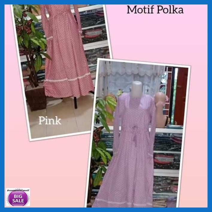 Simagwanita- Gamis Katun Jepang Ori Polkadot - Birdong -Ori.