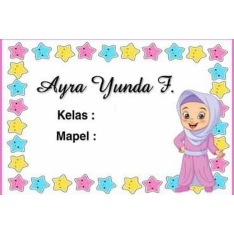 

(ISI 50 PCS) STICKER BUKU SEKOLAH MOTIF MUSLIMAH