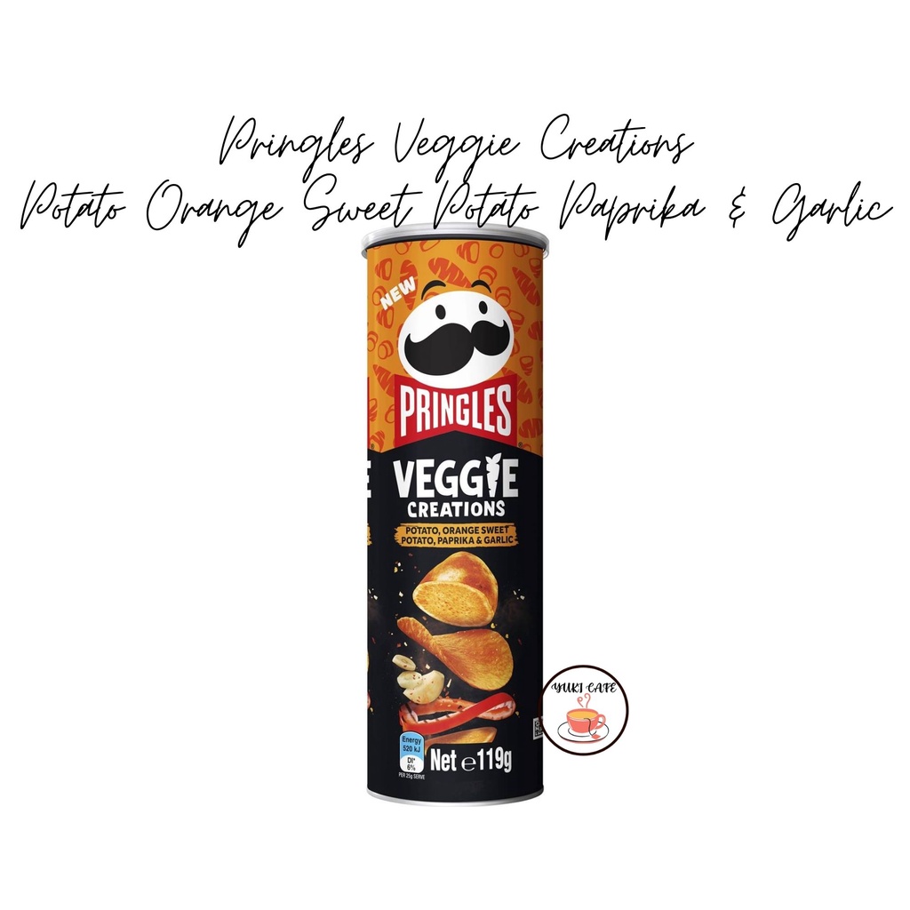 

KERIPIK - PRINGLES CREATIONS POTATO ORANGE SWEET POTATO PAPRIKA & GARLIC