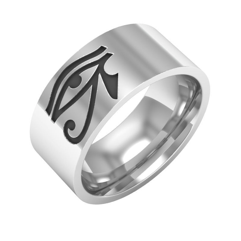 Cincin Desain Mata Setan Bahan Stainless Steel Ukuran 8mm Untuk Pria