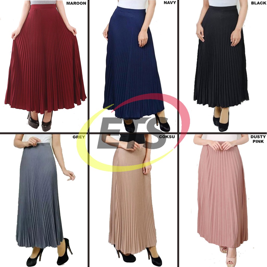 ROK PLISKET 256 MURAH PRISKET PLEATED SALE POLOS REMPEL MUSLIMAH MODELLANO FLARE SKIRT MAYUNG FLOWY