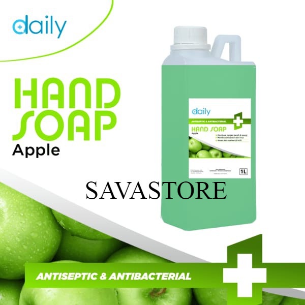 Sabun Tangan Daily Antiseptik &amp; Antibakteri Hand Soap 1 liter - Apel