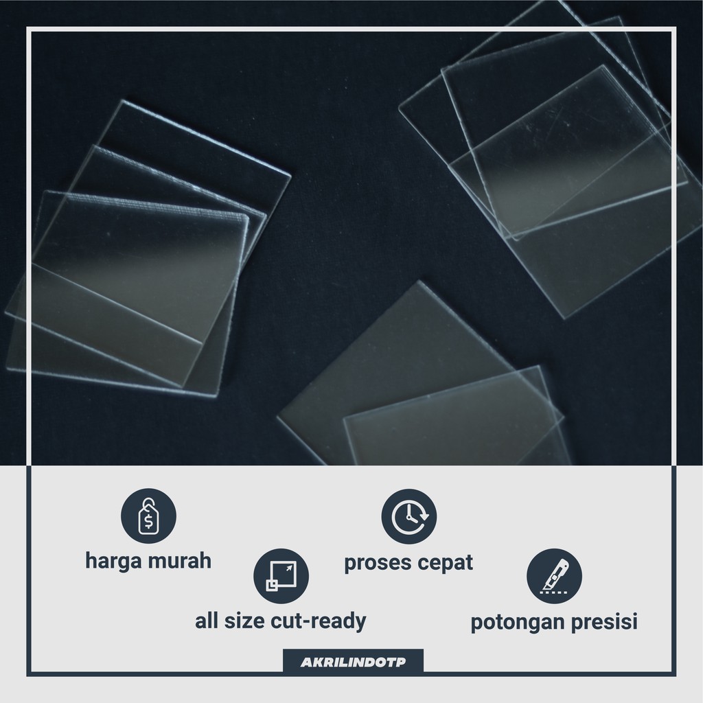 CUSTOM AKRILIK BENING PERSEGI TERBAIK tebal 2mm LASER CUTTING-4