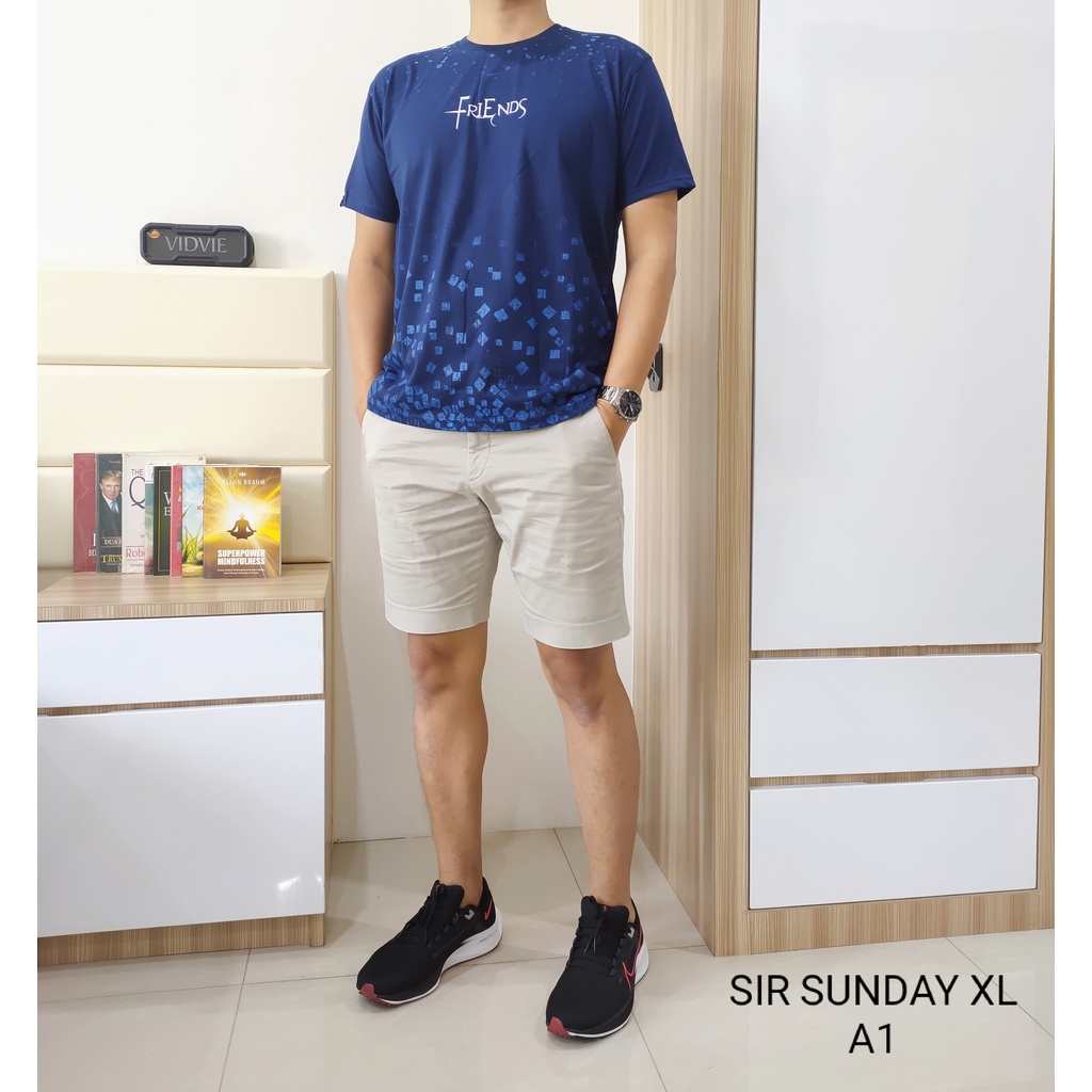 SIR SUNDAY XL Kaos Oblong Distro Cowok Lengan Pendek Pria Oversize