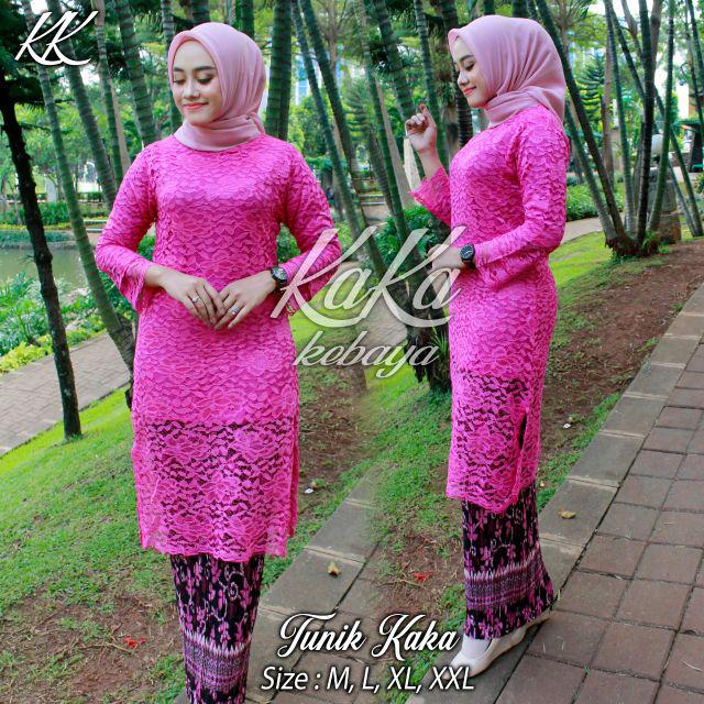 (COD) KIRANAOL - KEBAYA BRUKAT TUNIK / TUNIK BRUKAT MODERN / SET TUNIK BROKAT / TUNIK BROKAT / KEBAYA TUNIIK / KEBAYA MODERN / KEBAYA BRUKAT / ATASAN KEBAYA MODERN / BAJU KEBAYA BRUKAT / KEBAYA KURUNG / KEBAYA WISUDA BY KIRANAOL-PINK FANTA