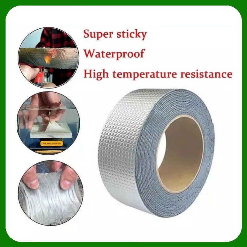 LA35 - ALUMINIUM FOIL BUTYL RUBBER WATERPROOF TAPE LAKBAN ANTI BOCOR