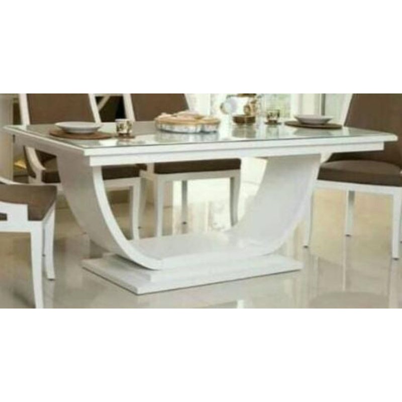 Meja Makan Minimalis Panjang Kayu Jati Mentahan