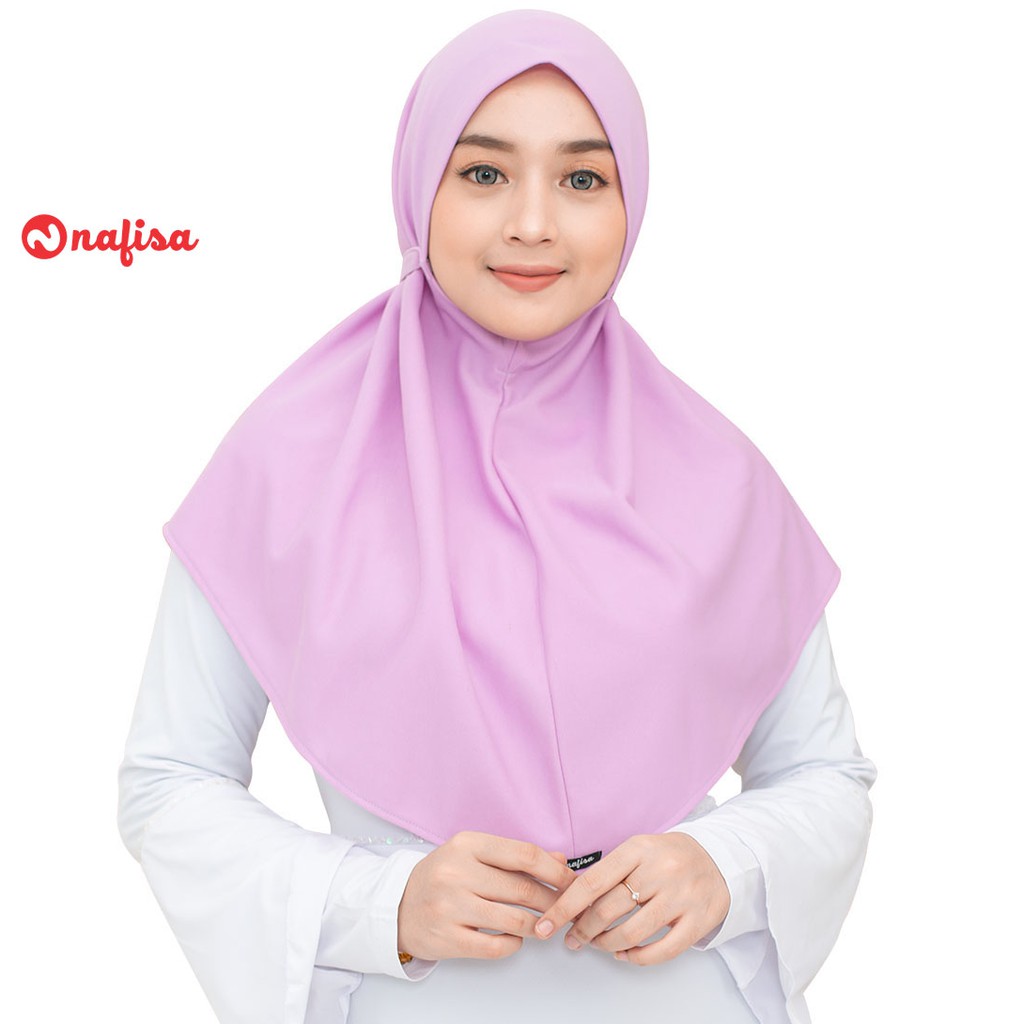 Jilbab Instan Kaos Antem Nafisa Hijab AT HOME L | Hijab Instan Tali Kerudung Khimar Tanpa Pad