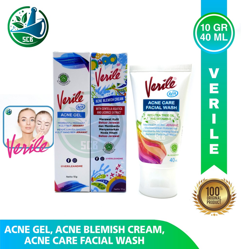 Verile Acne Gel / Acne Blemish / Facial Wash - Melawan  