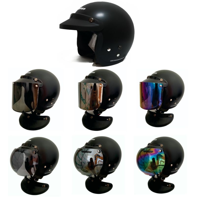 Helm Cargloss Retro CFM Hitam Dop