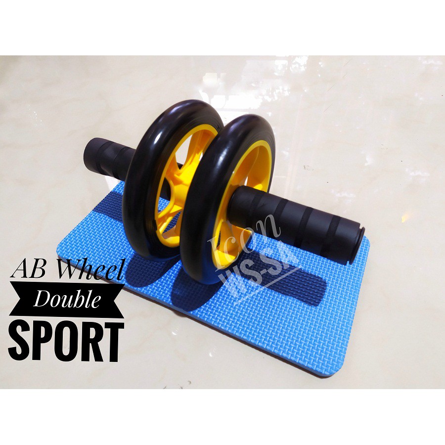 SERBADA AB Wheel Double Roller Galery Sport Alat Gym Sit Up dan Push Up