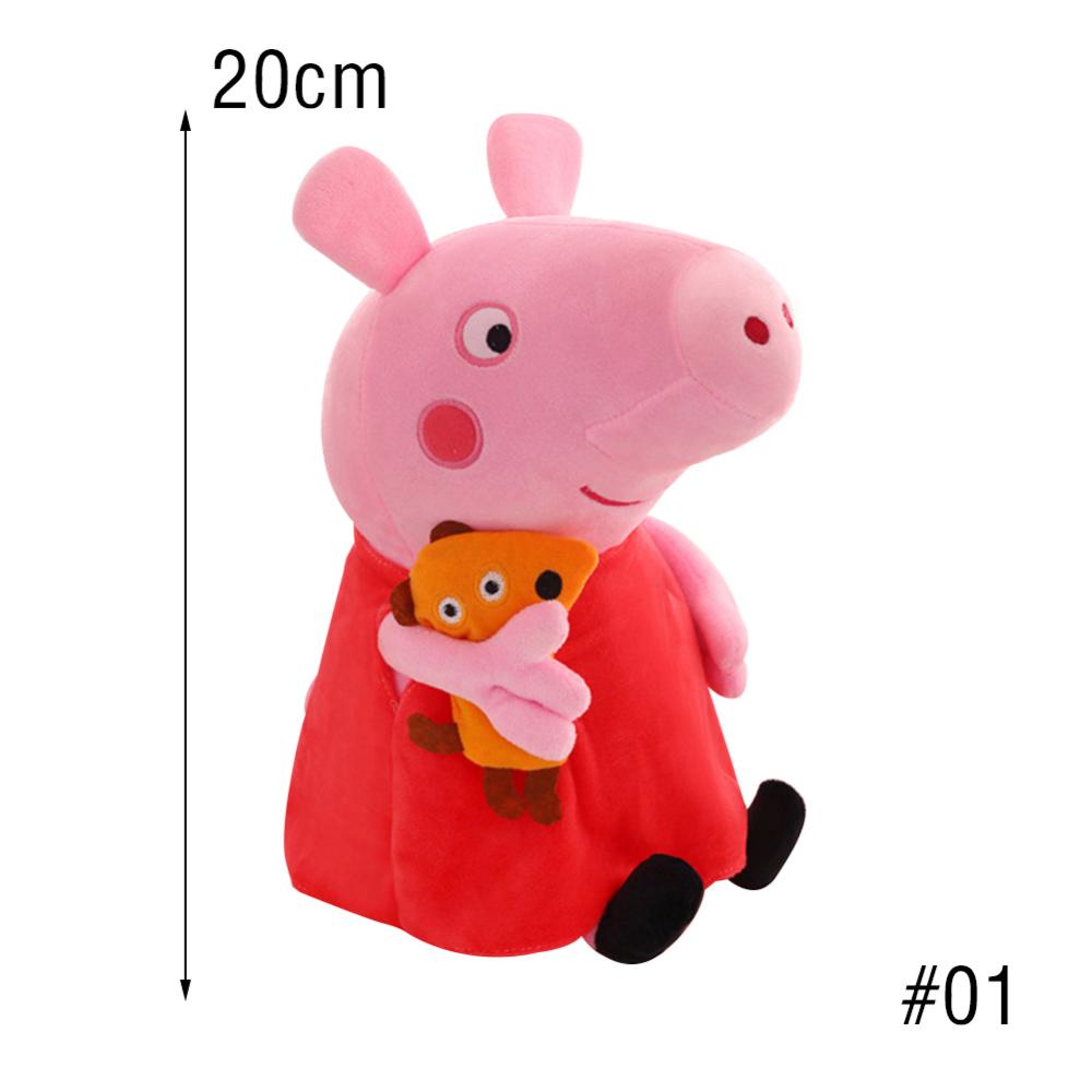 Timekey Mainan Boneka Stuffed Plush Peppa Pig 20cm Untuk Hadiah Nataltahun Baru H8M9