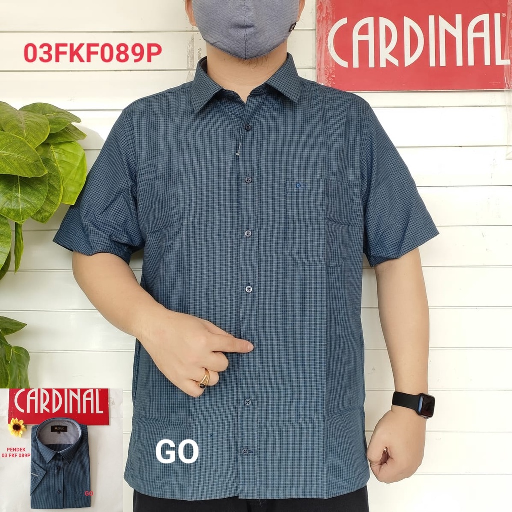 gof XL-2XL CARDINAL KEMEJA FORMAL PENDEK RegularFit Pakaian Kemeja Kerja Pria Kantor Acara Resmi Pakaian Wisuda Original KMSB