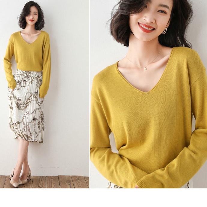 Pakaian wanita/Kaos/Atasan wanita import /Lengan panjang/Sweater rajut