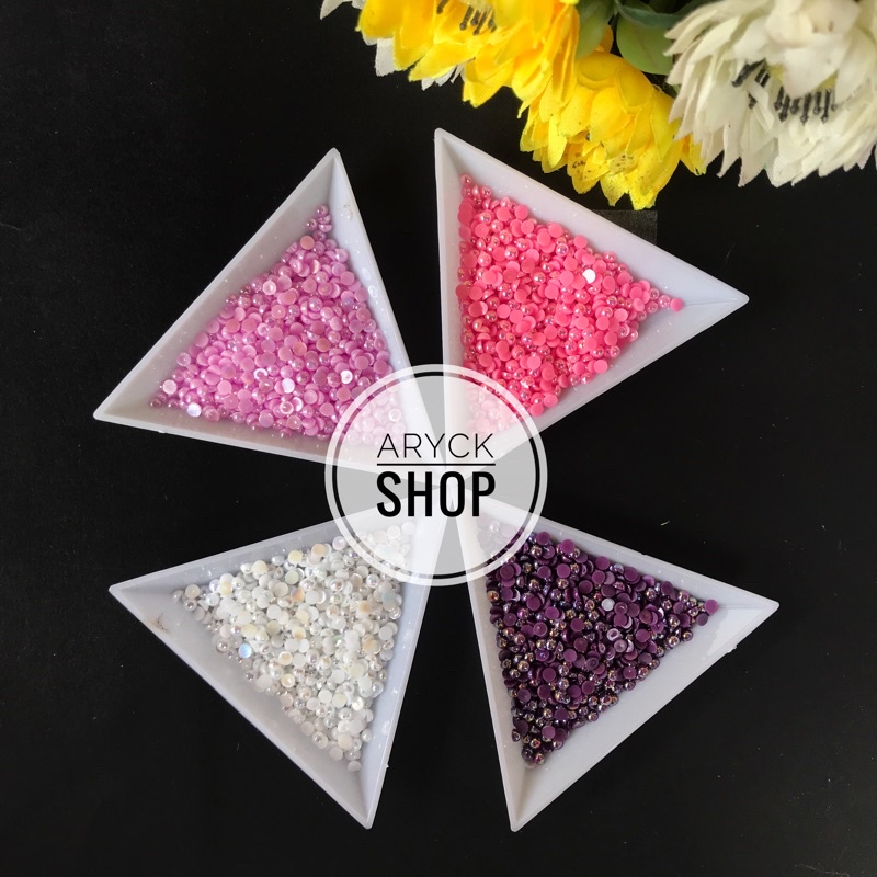 Half Pearl Warna Ab 3mm Mutbel Bahan Craft Tasbih Swarovsky