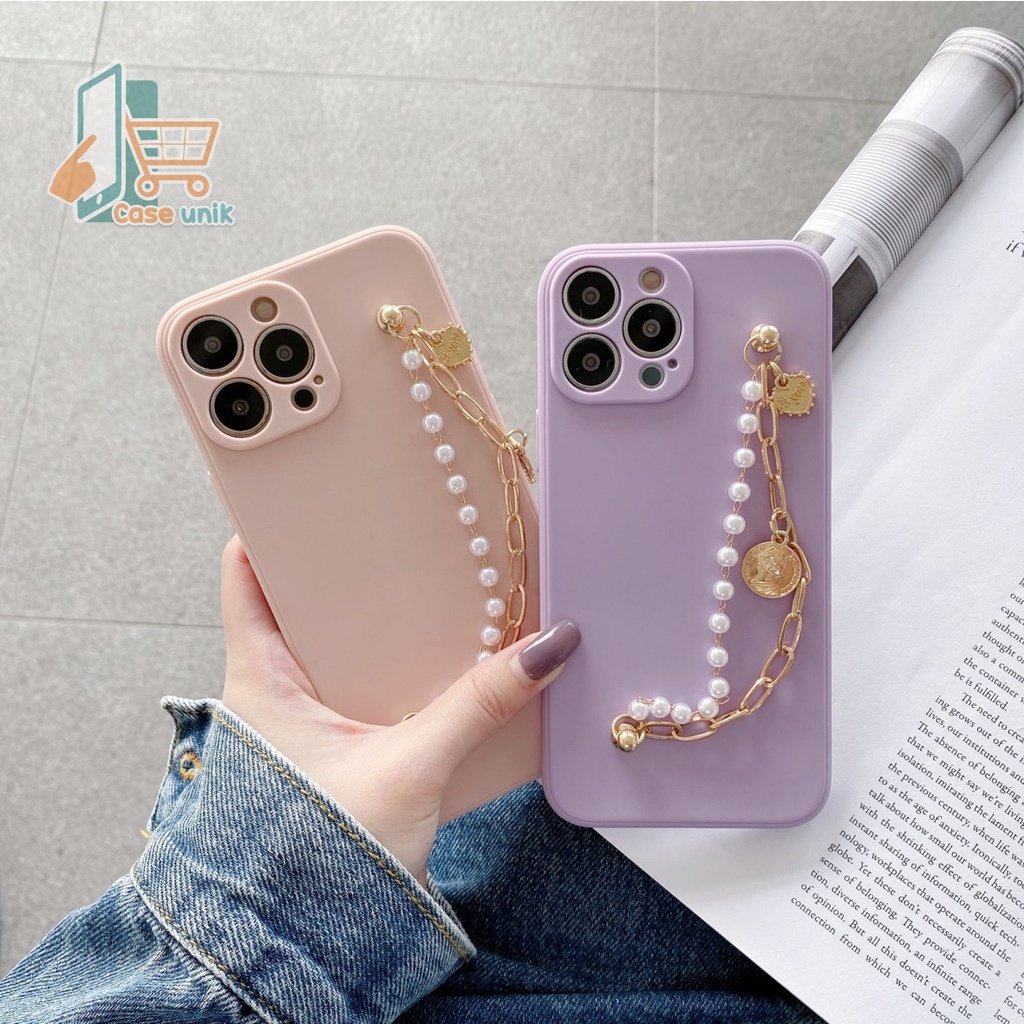 SOFTCASE MACARON RANTAI MUTIARA CHAIN GRIP VIVO Y55 Y55S Y55L Y81 Y83 Y91 Y95 Y93 Y91C Y1S Y90 Y70 Y21 Y21S Y33S V5 Y69 Y66 Y67 V9 CS4082