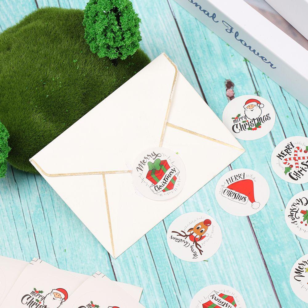 Nanas 120Pcs Gift Paper Sticker DIY Santa Claus Tag Biskuit Paket Merry Christmas Xmas Ornament