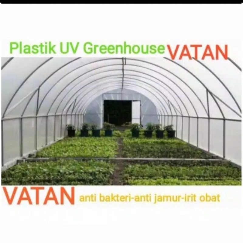 Plastik UV Merk VATAN Asli import Turki, Tebal 200 micron, Lebar 8 meter,( 1x8) m