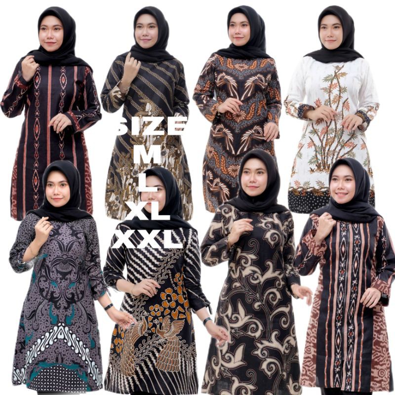 ATASAN BATIK WANITA/TUNIK BATIK KOMBINASI/TUNIK BATIK JUMBO