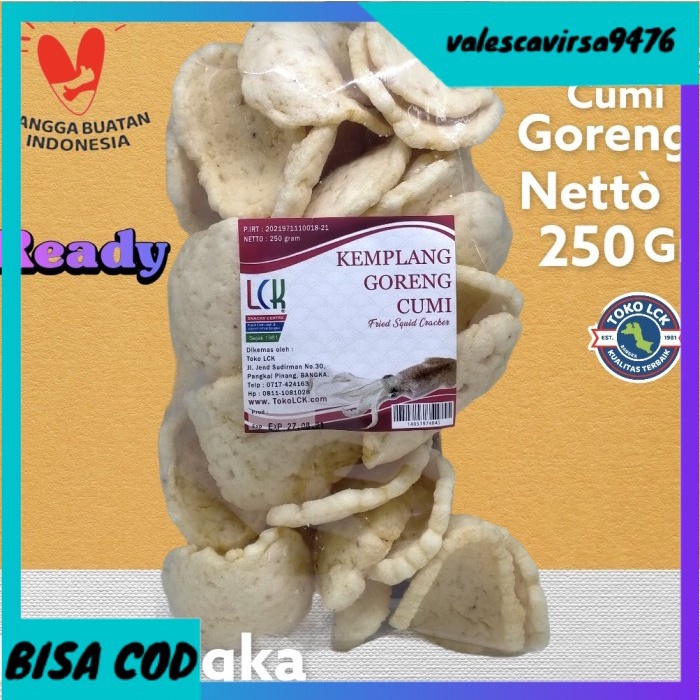 

⭐BISA COD⭐ Kerupuk Kemplang Goreng Cumi 250 Gram Asli Bangka dari Toko LCK
