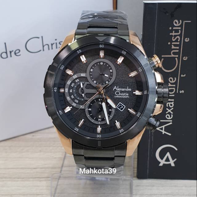 JAM TANGAN ALEXANDRE CHRISTIE AC6508MC BLACK RG