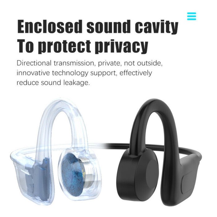 Headphone Mic Leher Bone Conductor Portable Bluetooth 5.1 Tws G02