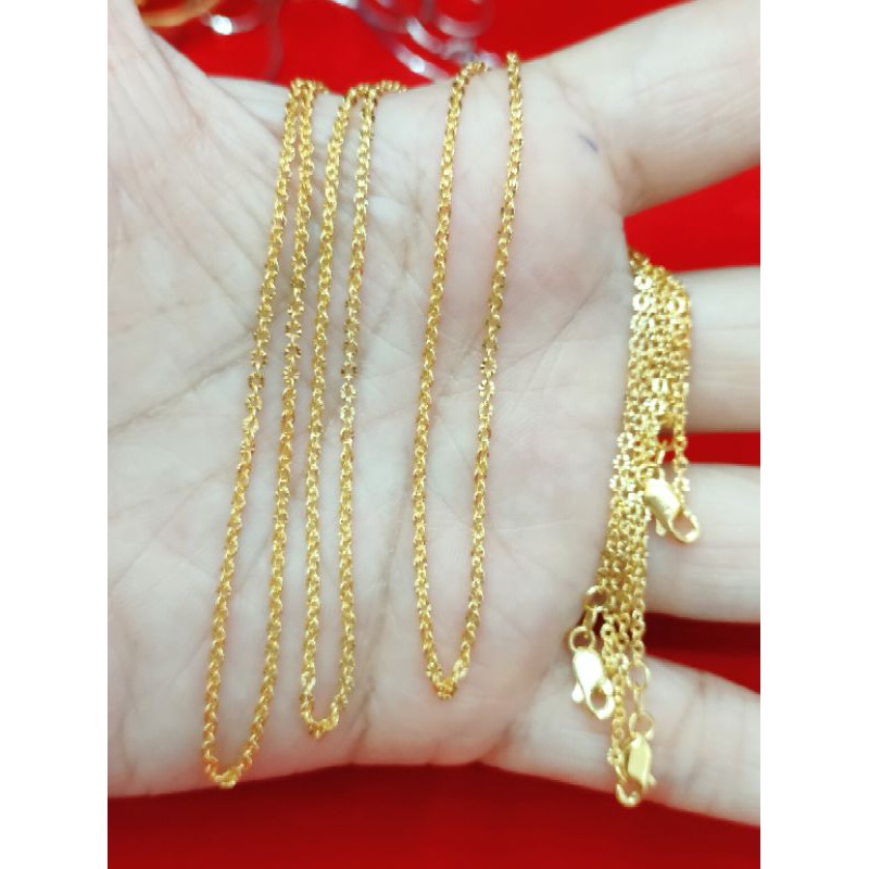 KALUNG ANAK PERAK 925 NORI UKIR LAPIS EMAS KUNING