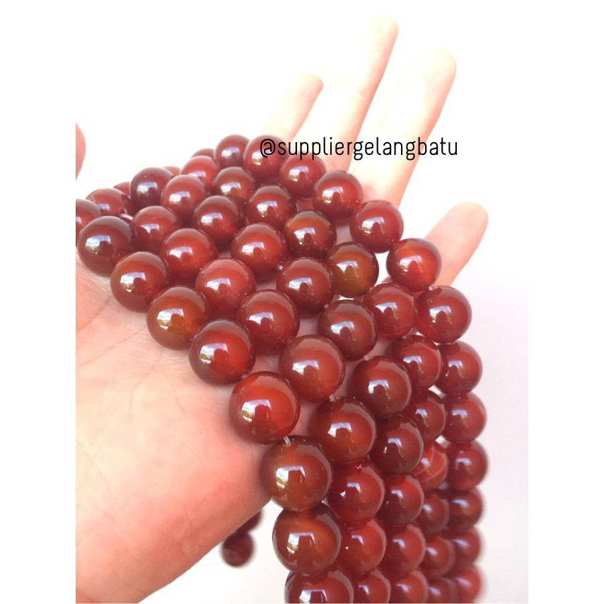 red carnelian natural Stone batu manau garnet agate merah 14mm akik aksesoris fashion hobby maroon