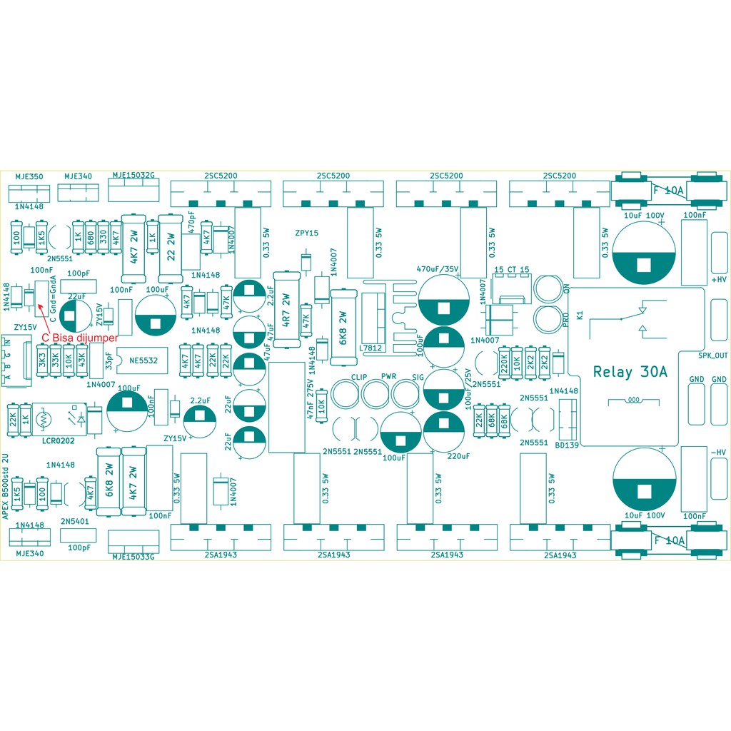 PCB Ampli B500std 2U