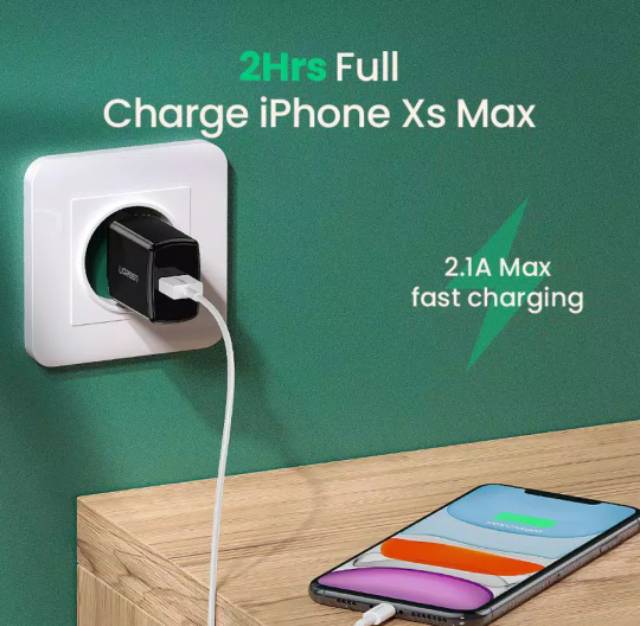 Ugreen Charger 10.5 Watt Support for IPhone 11 8 6 7 Plus X XR XS XR XS Max Ipad With Kabel Lightning Mfi Original