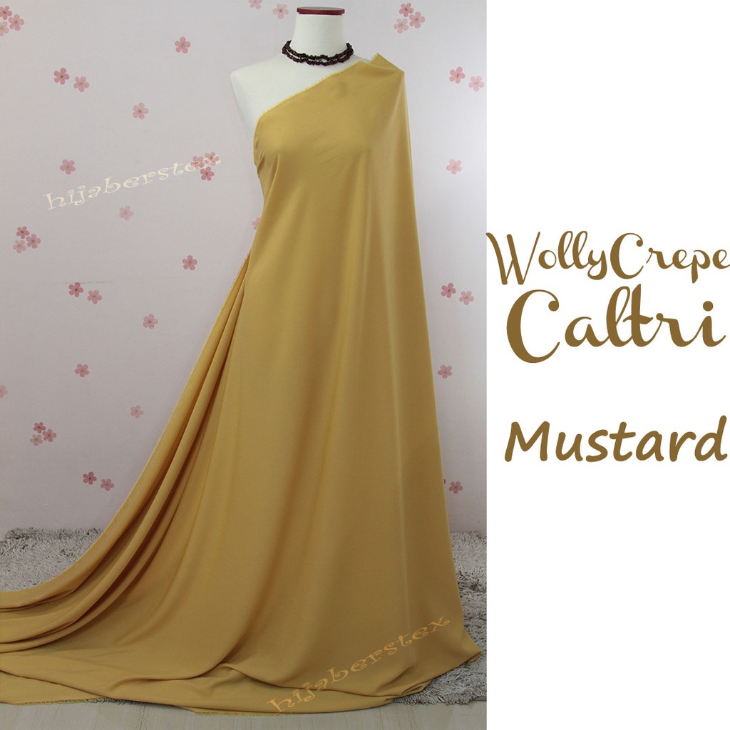 1/2 Meter Kain WOLLYCREPE CALTRI Mustard (ecer warna)