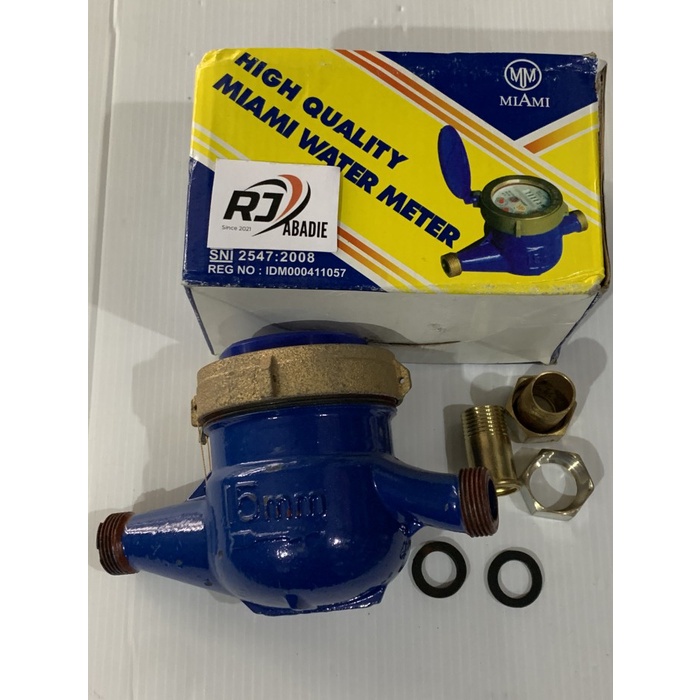 Meteran Air Bersih Water Meter Besi MIAMI 1/2 Inch