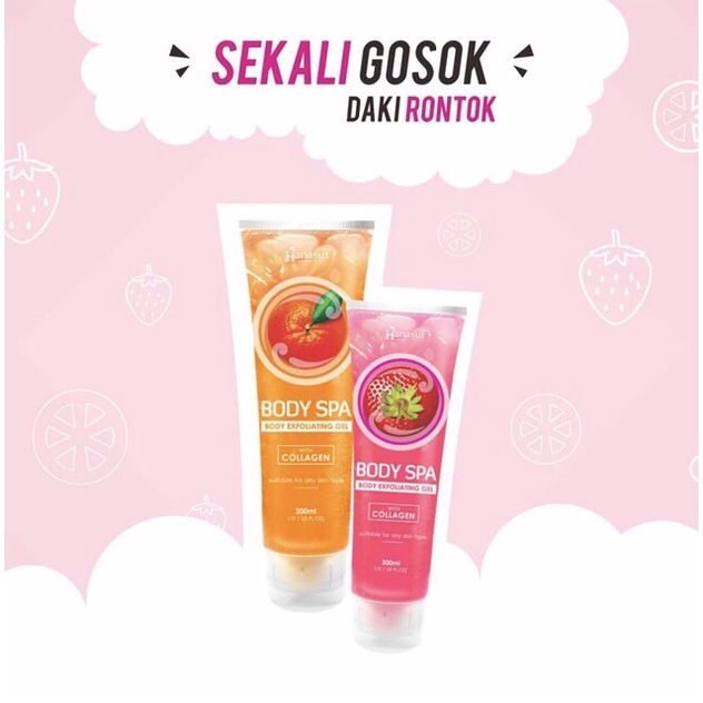 Hanasui (✔️BPOM) Body Spa Exfoliating Gel 300ml | gel perontok daki bolot Kosmetik