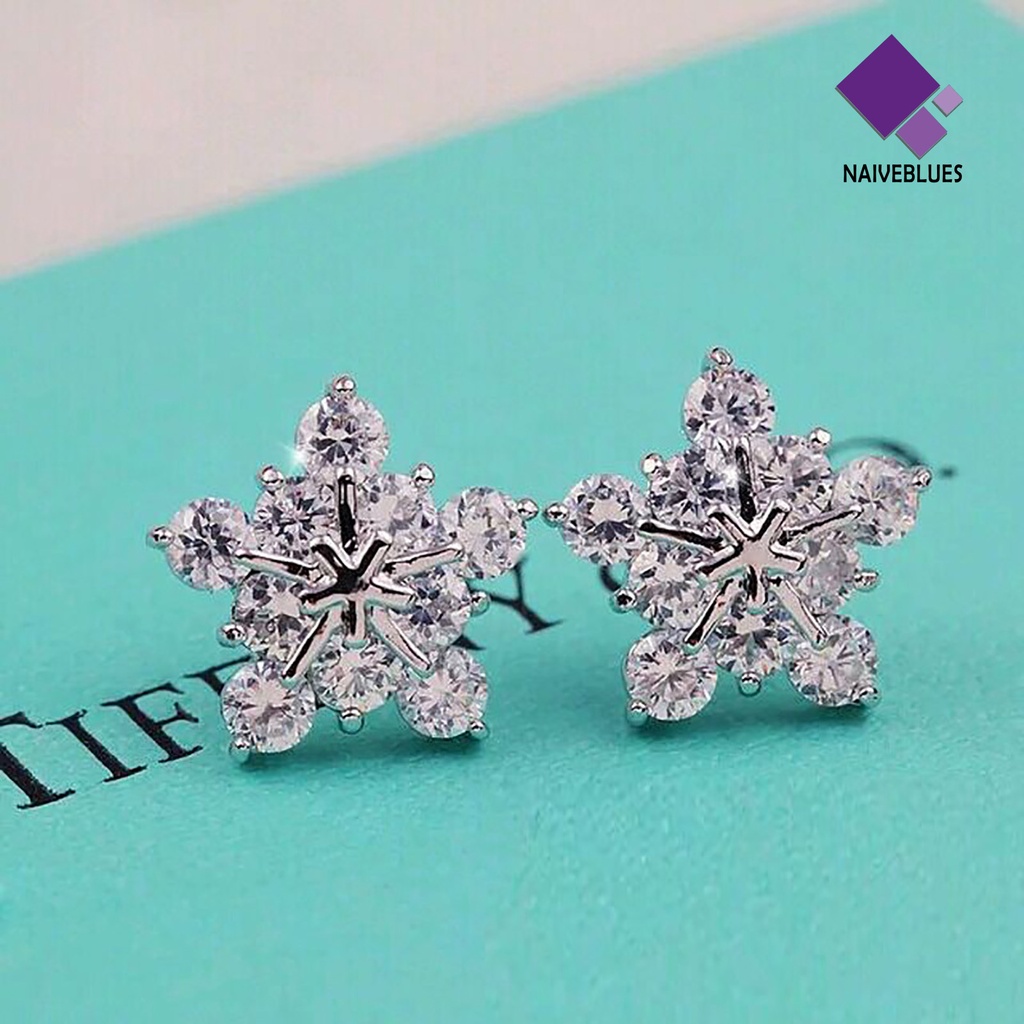 Anting Stud Desain Bunga Kelopak Lima Bahan Alloy Untuk Aksesoris Perhiasan