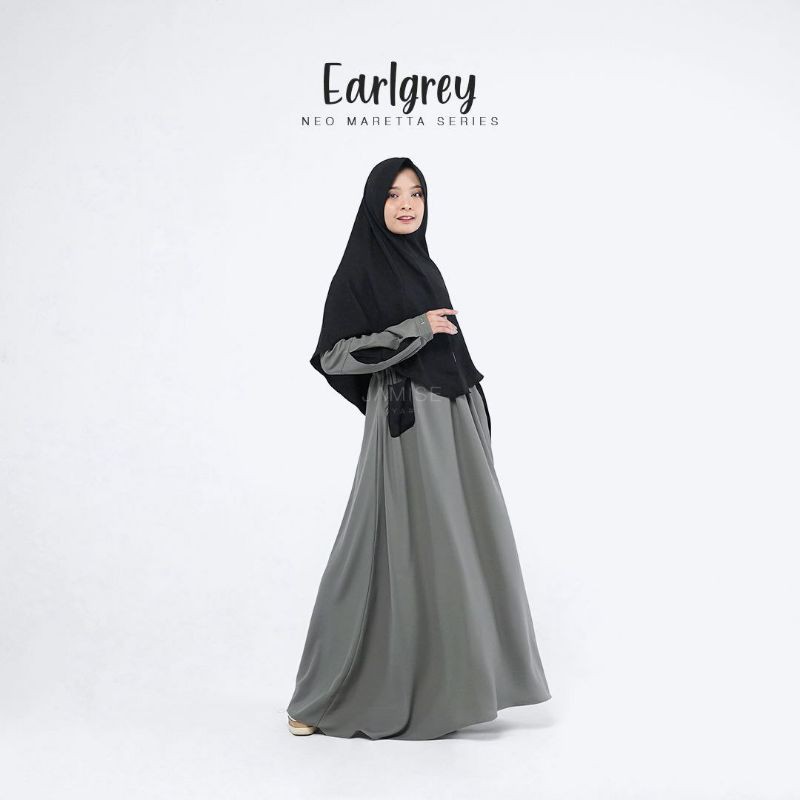 Set Gamis+Khimar Syari | Neo Maretta - Earlgray | Jamise Syari