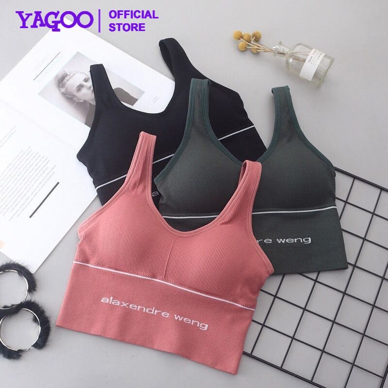 YAGOO - SPORT BRA GYM BRA OLAHRAGA PUSH UP WANITA TANPA KAWAT ELASTIS SEXY IMPORT COD BRA19