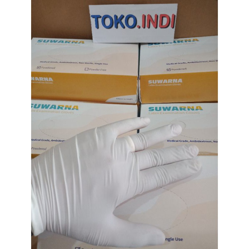 Sarung Tangan Latex Merek Suwarna / Sarung tangan powder / Sarung tangan Disposible