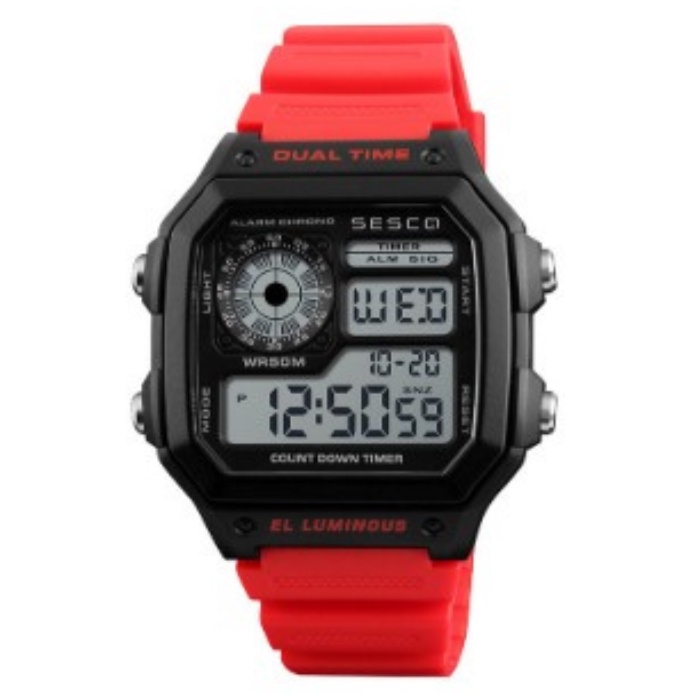 JAM TANGAN PRIA DIGITAL SESCO 1299BK ANTI AIR 50M / JAM TANGAN BAGUS / JAM TANGAN TAHAN AIR