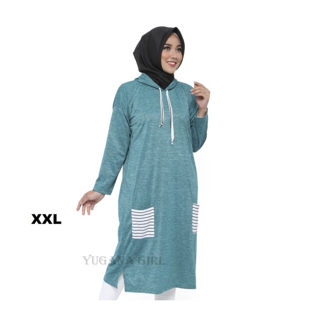GABY Atasan Tunik Hoodie XXL Jumbo Lengan Panjang Murah Kekinian