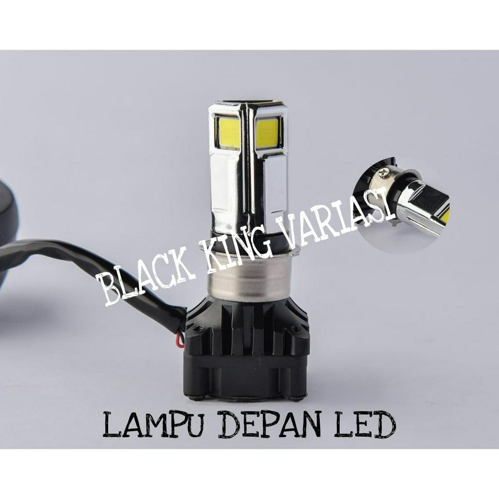 Lampu Depan RTD M02D 3 Sisi 3 Mata LED Lampu Led Motor Led Headlamp Bohlam Motor RTD M02d Original AC-DC