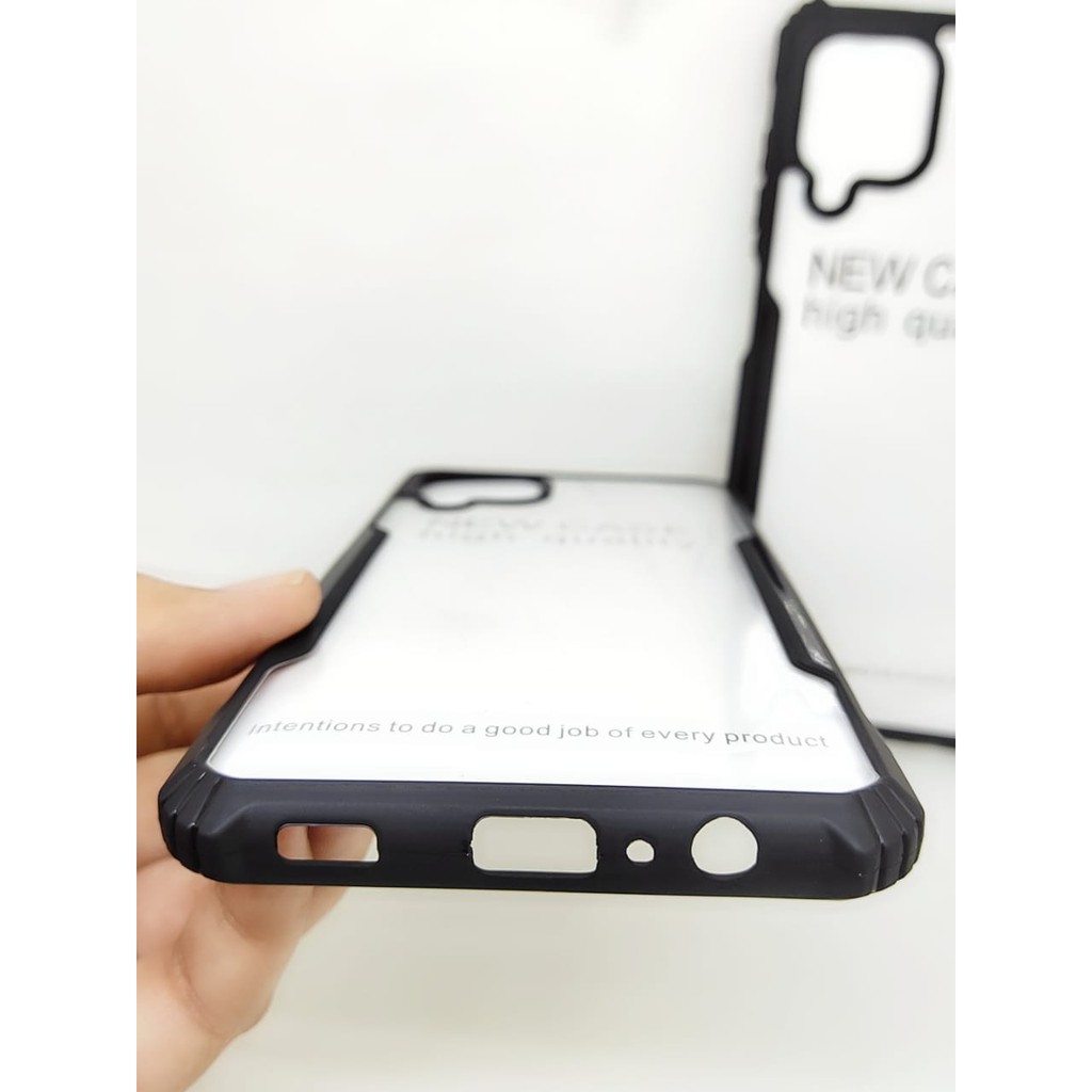 Anti Shocking Samsung A12 M12 6.5 Inch Hardcase List Hitam Acrylic Case