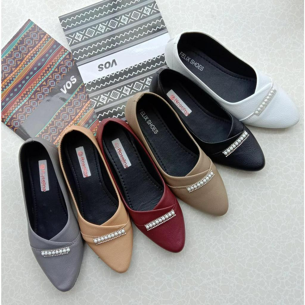 Sepatu Balet KINARA FLATSHOES cantik variasi mutiara elegant - FF05 MUTE 9