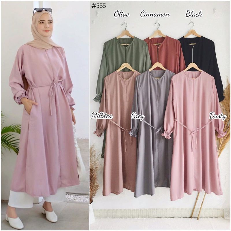 Jual Baju Long Dress Tunik Wanita Muslim Remaja Terbaru 2021 Kekinian