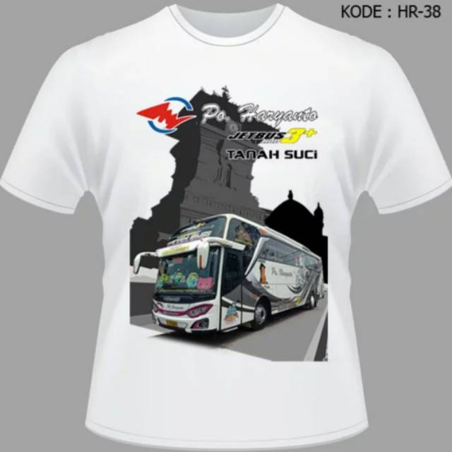 Kaos Bis Anak dan Dewasa Bus Haryanto Tanah Suci Jetbus Bismania